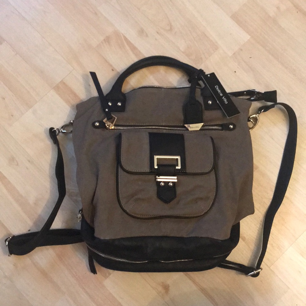 Dolce Vita canvas/leather backpack, shoulder purse